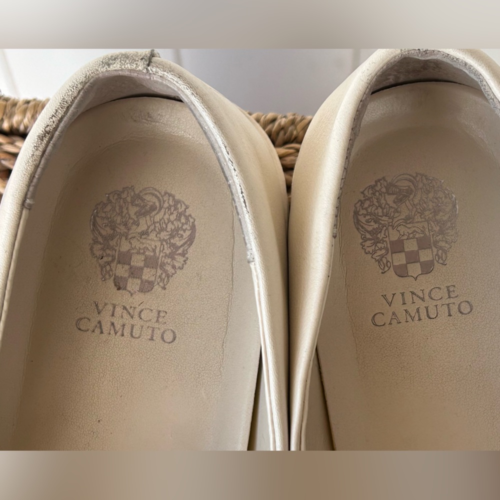 Vince‎ Camuto Women’s Abbinna Croc Embossed Platform Flat Cream Size 9.5M - Picture 6 of 11